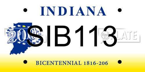 SIB113 Indiana License Plate