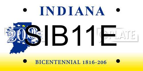 SIB11E Indiana License Plate
