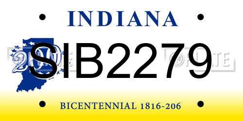 SIB2279 Indiana License Plate