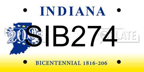 SIB274 Indiana License Plate