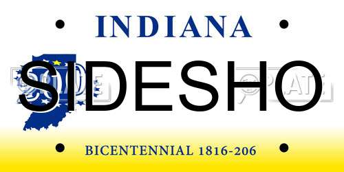 SIDESHO Indiana License Plate