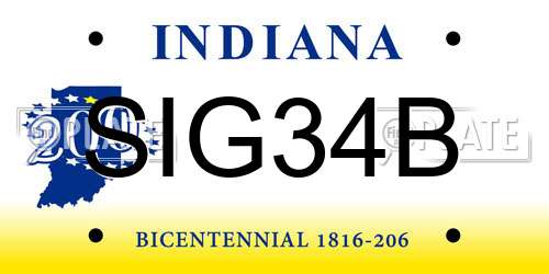 SIG34B Indiana License Plate