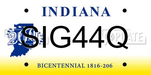 SIG44Q Indiana License Plate