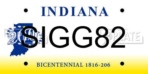 SIGG82 Indiana License Plate