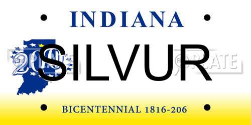 SILVUR Indiana License Plate
