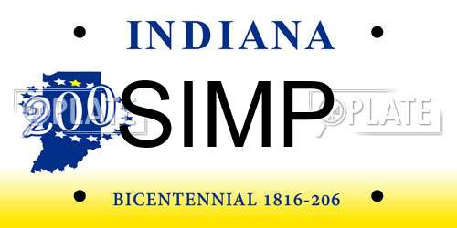 SIMP Indiana License Plate