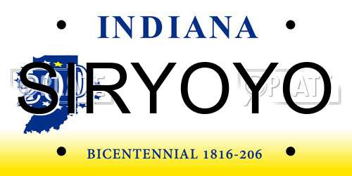 SIRYOYO Indiana License Plate