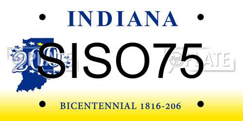 SISO75 Indiana License Plate