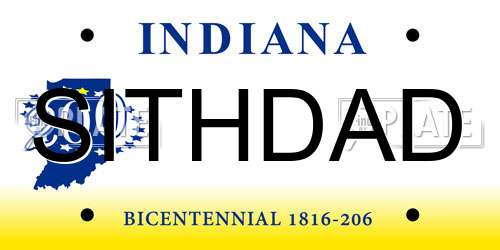 SITHDAD Indiana License Plate
