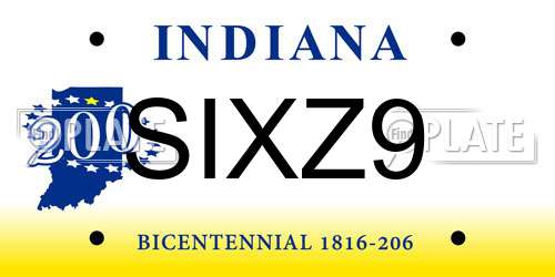 SIXZ9 Indiana License Plate