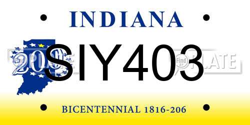 SIY403 Indiana License Plate