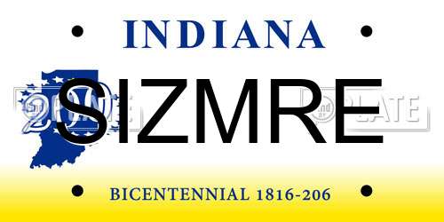 SIZMRE Indiana License Plate