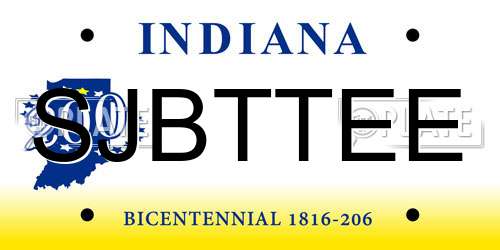 SJBTTEE Indiana License Plate