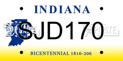 SJD170 Indiana License Plate