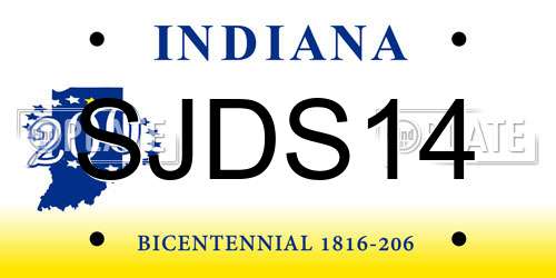 SJDS14 Indiana License Plate