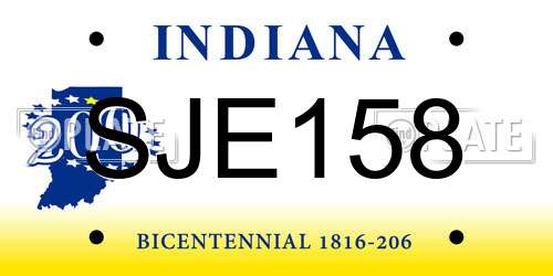 SJE158 Indiana License Plate