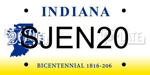 SJEN20 Indiana License Plate