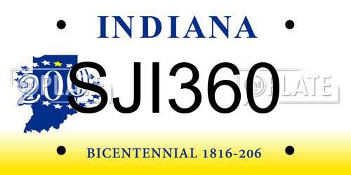 SJI360 Indiana License Plate