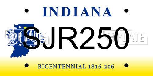 SJR250 Indiana License Plate
