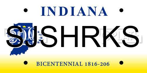 SJSHRKS Indiana License Plate