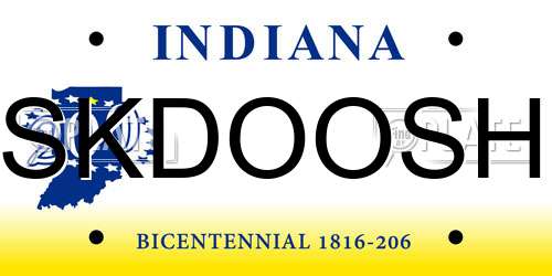 SKDOOSH Indiana License Plate