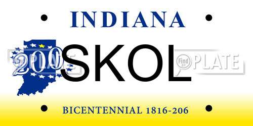 SKOL Indiana License Plate