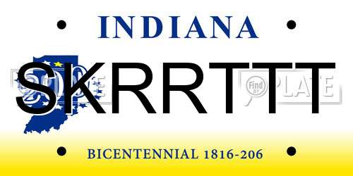 SKRRTTT Indiana License Plate