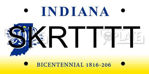 SKRTTTT Indiana License Plate
