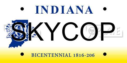 SKYCOP Indiana License Plate