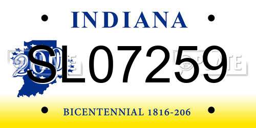 SL07259 Indiana License Plate