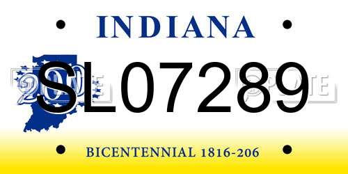 SL07289 Indiana License Plate