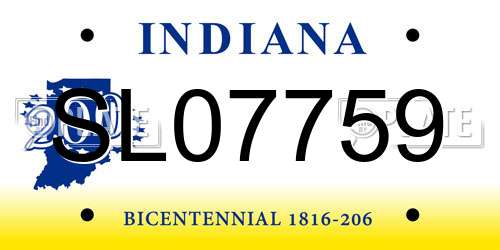 SL07759 Indiana License Plate