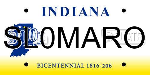 SL0MARO Indiana License Plate