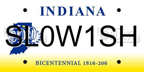 SL0W1SH Indiana License Plate