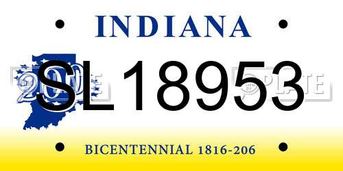SL18953 Indiana License Plate