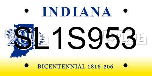 SL1S953 Indiana License Plate