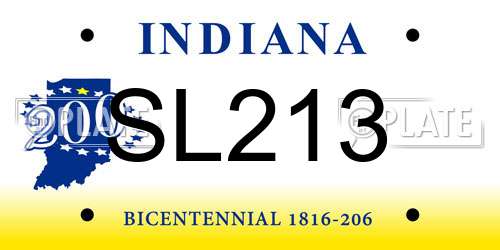 SL213 Indiana License Plate