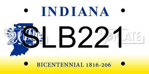 SLB221 Indiana License Plate