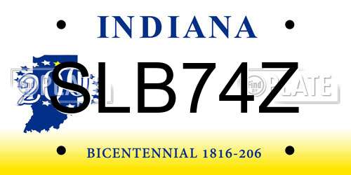 SLB74Z Indiana License Plate