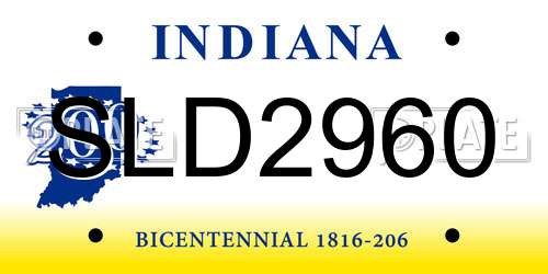 SLD2960 Indiana License Plate