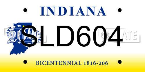 SLD604 Indiana License Plate