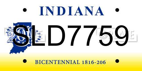 SLD7759 Indiana License Plate