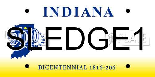 SLEDGE1 Indiana License Plate