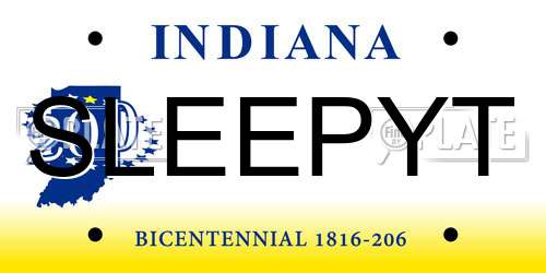 SLEEPYT Indiana License Plate