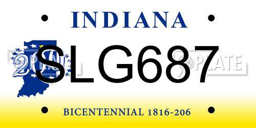 SLG687 Indiana License Plate