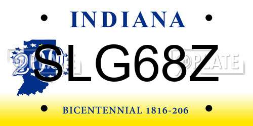 SLG68Z Indiana License Plate