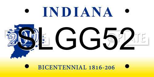SLGG52 Indiana License Plate