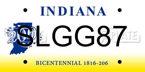 SLGG87 Indiana License Plate