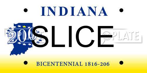 SLICE Indiana License Plate