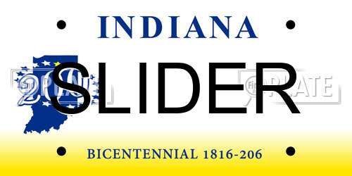 SLIDER Indiana License Plate